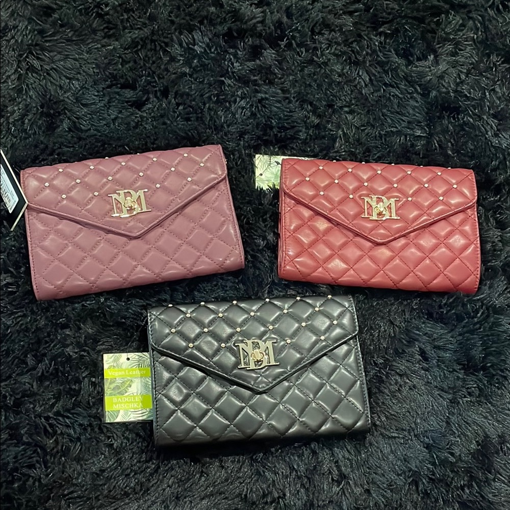 NWT Badgley Mischka Crossbody with Diamond Quilting and Studs - CHOOSE 1